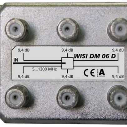 Répartiteur F WISI DM06D 6 fois 9.4dB 5…1300MHz 
