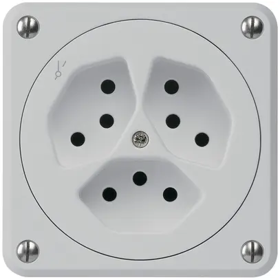 Presa INC robusto 3×tipo 13/1 grigio senza copercchio 