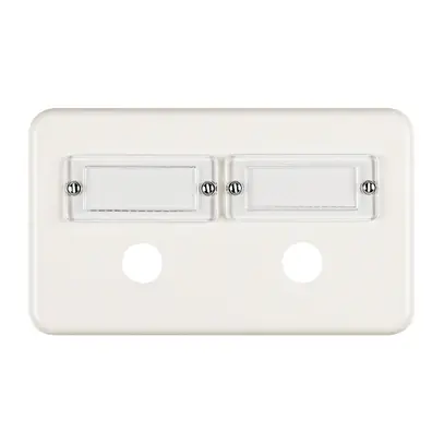 Placca di cop.grd.I-I bianco, orizz. con porta-eticchetta 