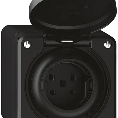 Presa AP robusto 1×tipo 25 IP55 nero 