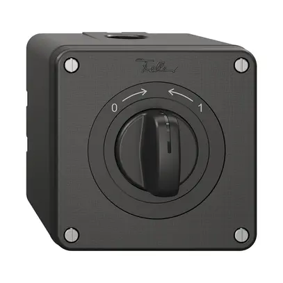 Contatto rotativo NAP NEVO, con manopola, KS, 0<->1, nero 