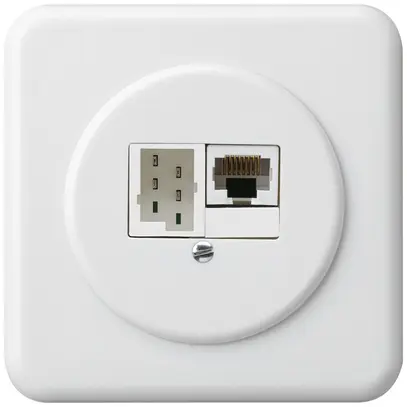 Boîte de raccordement ENC basico 1×RJ45u+1×TT83 blanc 