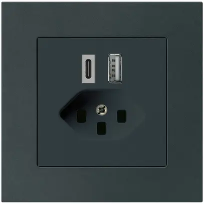 Presa di carica USB INC kallysto.pro 18W PD 1×tipo A 1×tipo C T23 nero 