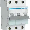 Disjoncteur Hager MCB 3P 415V type B 25A Icn 6kA 3UM 