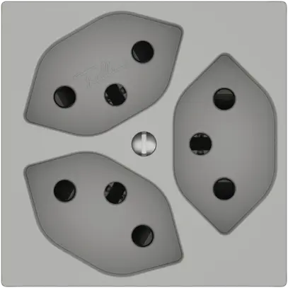 Steckdose EDIZIO.liv SNAPFIX® 3×T13 mit Shutter hgu 