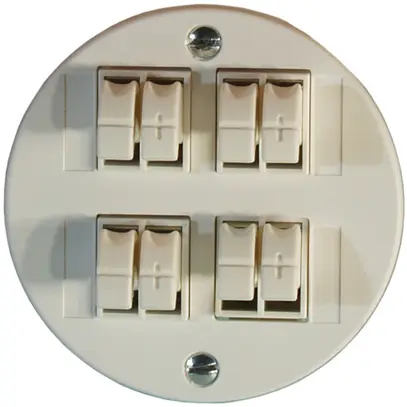 Prise audio Standard P 4×blanc borne étrier pour 4 haut-parleur 