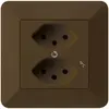 Prise ENC kallysto.trend 2×T13/1 brun avec sécurité enfants 