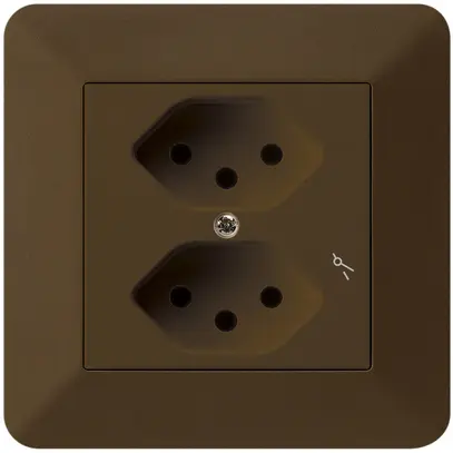 Prise ENC kallysto.trend 2×T13/1 brun avec sécurité enfants 