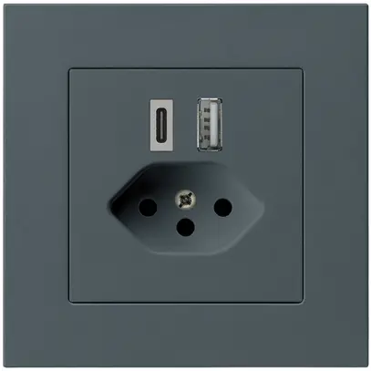 Presa di carica USB INC kallysto.pro 18W PD 1×tipo A 1×tipo C T13 antracite 