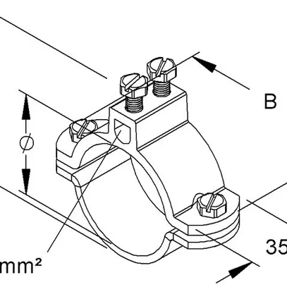 Collier de mise à terre 1 1/2" 50mm² pour tube 48mm 