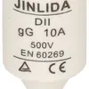 Fusible D MAX HAURI DT-II 10A rouge 500V retardé 50 KA gG Ø21×48mm 5 pièces 