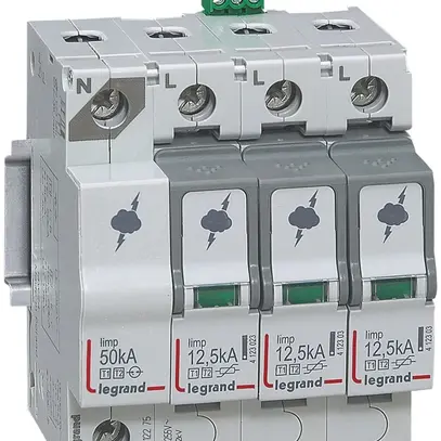 Protection surtens.Legrand T1+T2 3L+N Iimp.12.5kA, Imax.60kA 