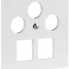 Placca frontale R&M MM SAT 2×RJ45 3×coassiale 60×60mm bianco 