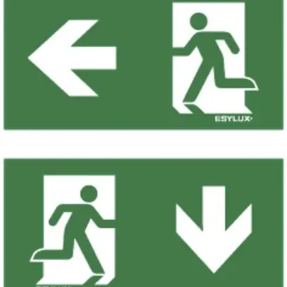 Set di pittogrammi ESYLUX SLX 24m freccia d/s/2×b/2×a 240×120mm 