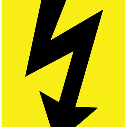 Autocollant d'avertissement Éclair 85×115mm auto-adhésif jaune 