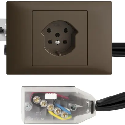 Prise INC EDIZIOdue T15 coffee 45…69mm pour câble plat Technofil 