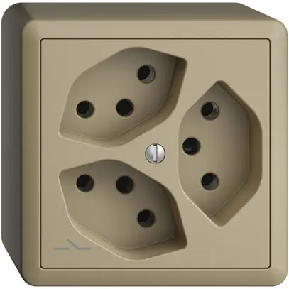 Presa AP EDIZIOdue 3×T13 sand 1×S con shutter 