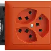 Prise INC 3×T23 16A 53mm, EDIZIOdue orange, avec bornes enf. 