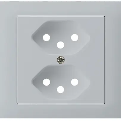 Kit frontale INS Hager kallysto per presa G3 2×T13 telaio innesto grigio chiaro 