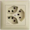Prise ENC 3×T23 Feller EDIZIOdue FMI, 1×séparé, bornes enfichables, vanille 