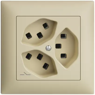 Prise ENC 3×T23 Feller EDIZIOdue FMI, 1×séparé, bornes enfichables, vanille 