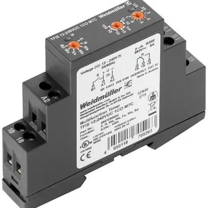 Relè a tempo WM TFIS 12…240VUC 1CO M7C, ingresso di controllo, 1W 8A, a vite 