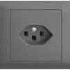 Presa INS EDIZIOdue T23 16A grigio scuro, con morsetti innest. 