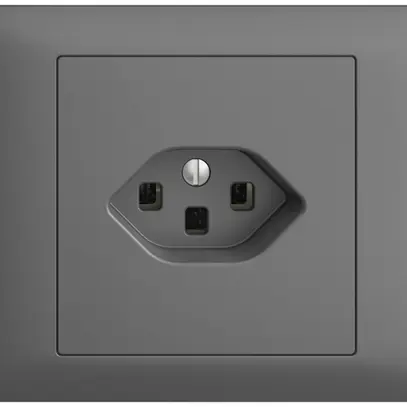 Presa INS EDIZIOdue T23 16A grigio scuro, con morsetti innest. 