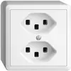 Prise AP 2×T23 16A EDIZIOdue blanc, avec bornes enf. 
