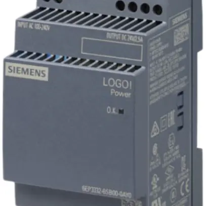 Stromversorgung Siemens LOGO!POWER, IN:100…240VAC, OUT:24VDC/2.5A, 3TE 