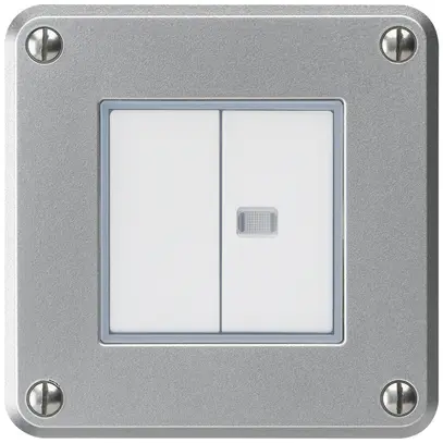 Contact à poussoir ENC robusto IP55 2×1P aluminium 1×lumineux 