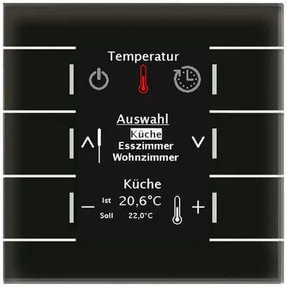 Appareil de contrôle KNX ENC MDT BE-GBZS.01S 6t écran verre noir 