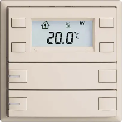 Poussoir RTH ENC KNX 2× EDIZIOdue F crema, avec LED RGB 