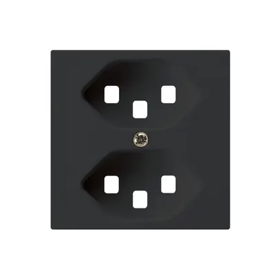 Plaque frontale kallysto 2×T23 60×60mm noir pour prise 2×T23 