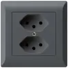 Prise ENC kallysto.line 2×T13 anthracite avec sécurité enfants 