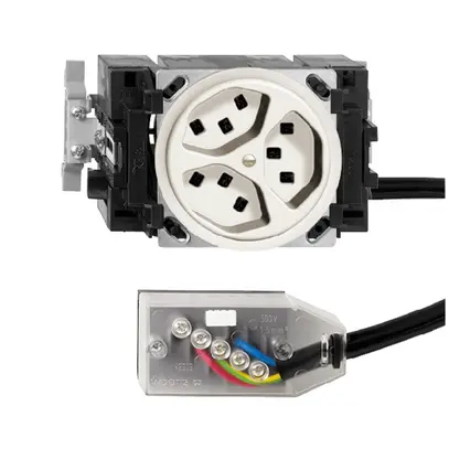 Presa INS 3×T23 16A bianco 53mm L1 FH per Technofil 