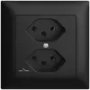 Prise ENC EDIZIOdue 2×T13 noir 1×S 