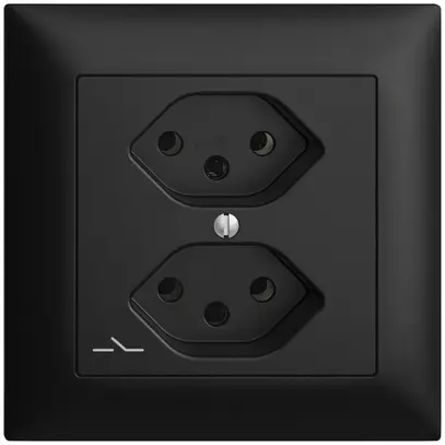 Prise ENC EDIZIOdue 2×T13 noir 1×S 