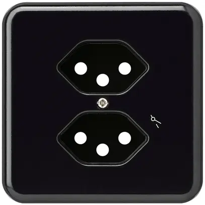 Plaque de recouvrement grd.I 2×type 13/1 noir basico 