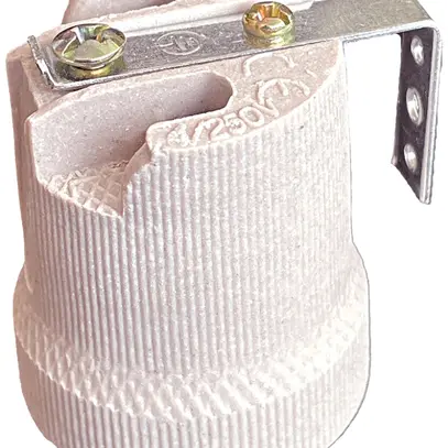 Portalampada Elektrogros portalampada a vite E27 ceramica/metallo grigio 