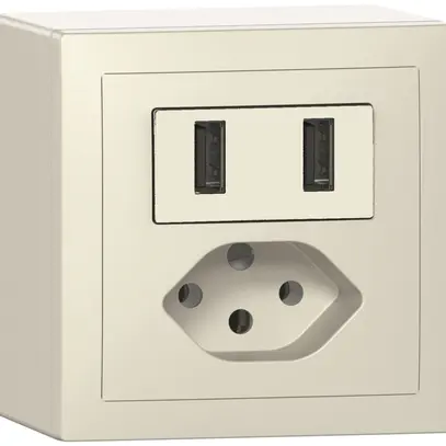 Presa di carica USB+T13 AP SIDUS 240V max.2400mA bianco 