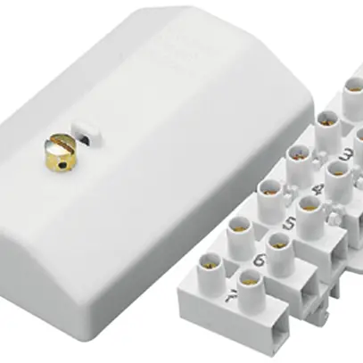 Borne de commande Hager univers Z 7L numéroté 1…6+N 7×6mm² avec capot plombable 