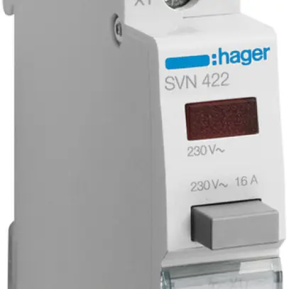 EB-Leuchttaster Hager 16A 230V 0 Schliesser 1 Öffner Knopf grau Kalotte rot 1TE 