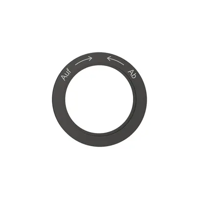 Disque indicateur NEVO, p.interrupteur rotatif, Auf-> <-Ab, noir 