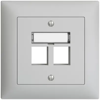 Kit de montage ENC EDIZIOdue FMI, sortie droite, pour 2×Keystone, gris clair 