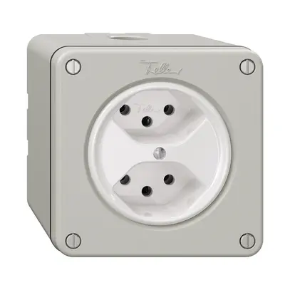 NAPU-Steckdose NEVO, 2×T13, lichtgrau 