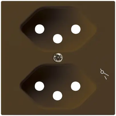 Plaque frontale kallysto 2×T13/1 60×60mm brun pour prise 2×T13/1 