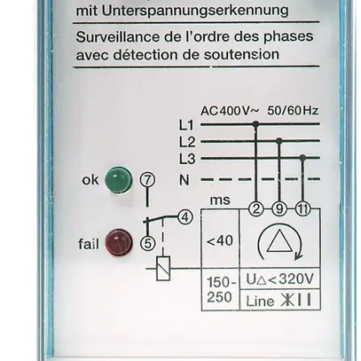 Relais de surveillance de l'ordre des phases ComatReleco SSU31, 400VAC 