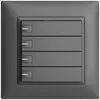 Pulsante univ. INC 4×1t mors. innest. EDIZIOdue grigio scuro, con LED 