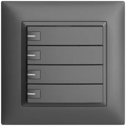 Pulsante univ. INC 4×1t mors. innest. EDIZIOdue grigio scuro, con LED 